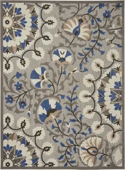 8' X 11' Blue And Gray Indoor Outdoor Area Rug
