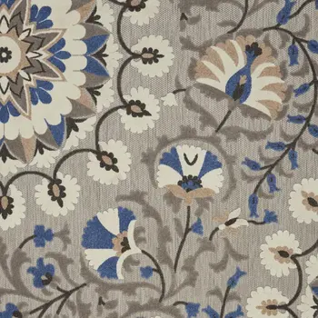 8' X 11' Blue And Gray Indoor Outdoor Area Rug