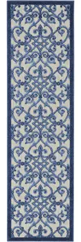 6' Blue And Gray Indoor Outdoor Area Rug