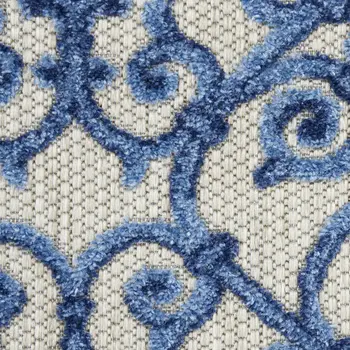 10' Blue And Gray Indoor Outdoor Area Rug