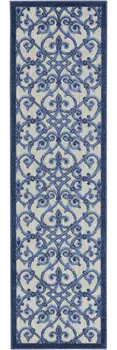 10' Blue And Gray Indoor Outdoor Area Rug