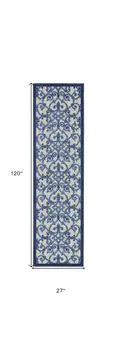 10' Blue And Gray Indoor Outdoor Area Rug