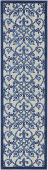 10' Blue And Gray Indoor Outdoor Area Rug