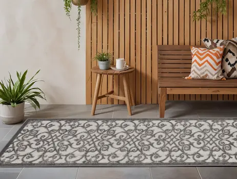 8' Gray Indoor Outdoor Area Rug