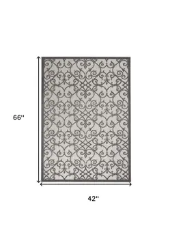4' X 6' Gray Indoor Outdoor Area Rug