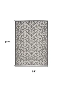 8' X 11' Gray Indoor Outdoor Area Rug