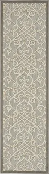 8' Gray And Ivory Indoor Outdoor Area Rug
