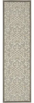 8' Gray And Ivory Indoor Outdoor Area Rug