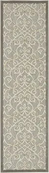 10' Gray And Ivory Indoor Outdoor Area Rug