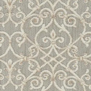 3' X 4' Gray And Ivory Indoor Outdoor Area Rug