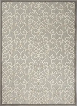 4' X 6' Gray And Ivory Indoor Outdoor Area Rug