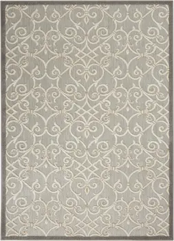 4' X 6' Gray And Ivory Indoor Outdoor Area Rug