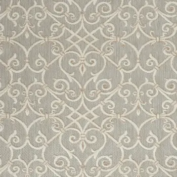 5' X 8' Gray And Ivory Indoor Outdoor Area Rug