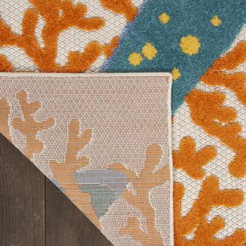 8' X 11' Yellow And Ivory Indoor Outdoor Area Rug