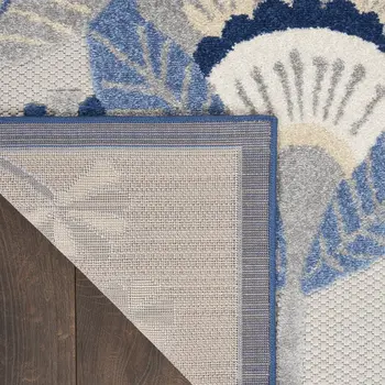 7' X 10' Blue And Gray Indoor Outdoor Area Rug