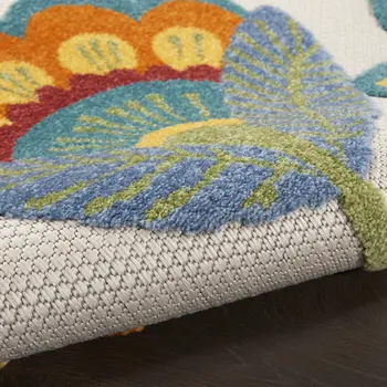 8' X 11' Yellow And Ivory Indoor Outdoor Area Rug