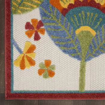 8' X 11' Yellow And Ivory Indoor Outdoor Area Rug