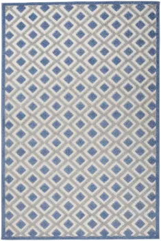 4' X 6' Blue And Gray Indoor Outdoor Area Rug