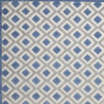 4' X 6' Blue And Gray Indoor Outdoor Area Rug