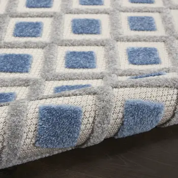 7' X 10' Blue And Gray Indoor Outdoor Area Rug