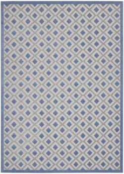 7' X 10' Blue And Gray Indoor Outdoor Area Rug