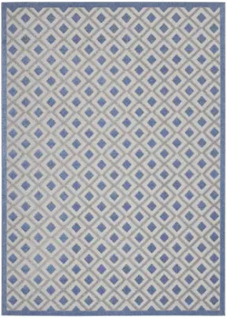 7' X 10' Blue And Gray Indoor Outdoor Area Rug