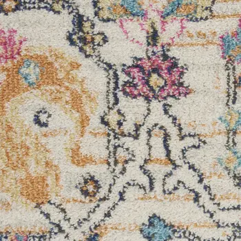 2' X 3' Ivory And Blue Floral Area Rug