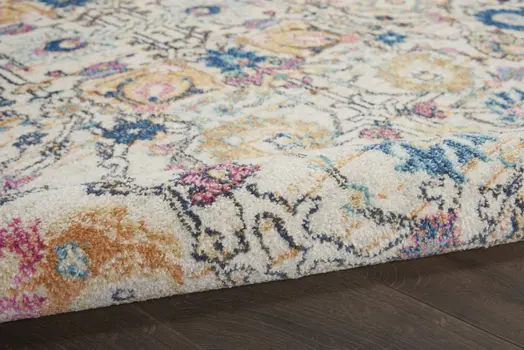 2' X 3' Ivory And Blue Floral Area Rug