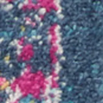 10' Blue And Pink Medallion Distressed Runner Rug