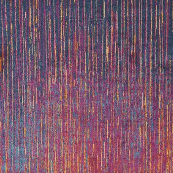 8' X 10' Blue And Orange Abstract Area Rug