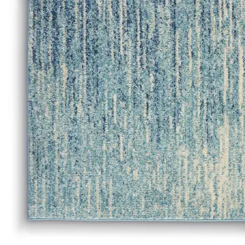 4' X 6' Blue And Ivory Abstract Area Rug
