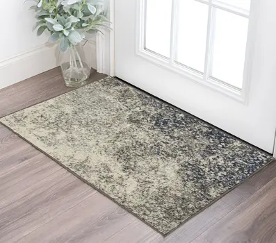 2' X 3' Gray And Ivory Abstract Area Rug