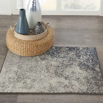 2' X 3' Gray And Ivory Abstract Area Rug