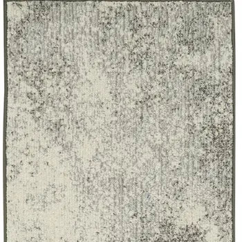 6' Gray And Ivory Abstract Runner Rug