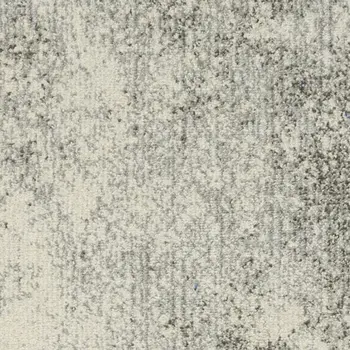 6' Gray And Ivory Abstract Runner Rug