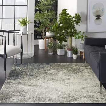 4' X 6' Gray And Ivory Abstract Area Rug