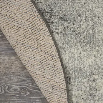 5' Gray And Ivory Abstract Round Rug