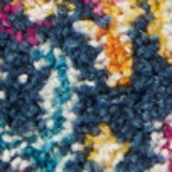 8' Fuchsia And Blue Oriental Distressed Runner Rug