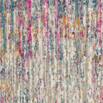 2' X 3' Ivory And Blue Abstract Area Rug