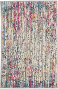 2' X 3' Ivory And Blue Abstract Area Rug