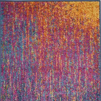 2' X 3' Blue And Orange Abstract Area Rug