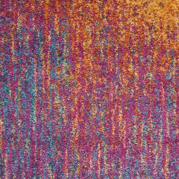 2' X 3' Blue And Orange Abstract Area Rug