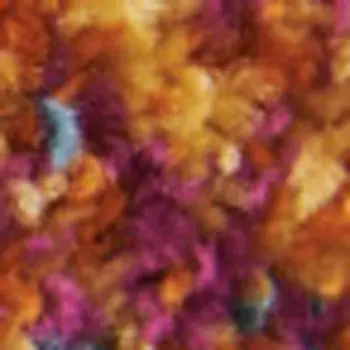 8' Blue And Orange Abstract Runner Rug