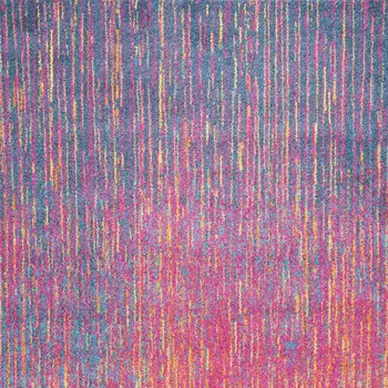 4' X 6' Blue And Orange Abstract Area Rug