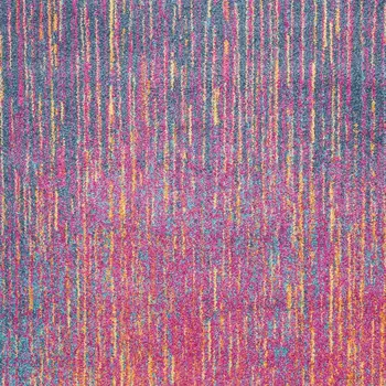 7' X 10' Blue And Orange Abstract Area Rug