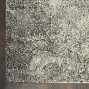 8' X 10' Gray And Ivory Abstract Area Rug