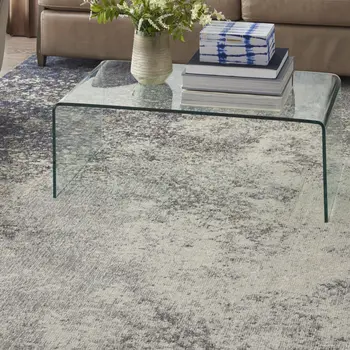 8' X 10' Gray And Ivory Abstract Area Rug