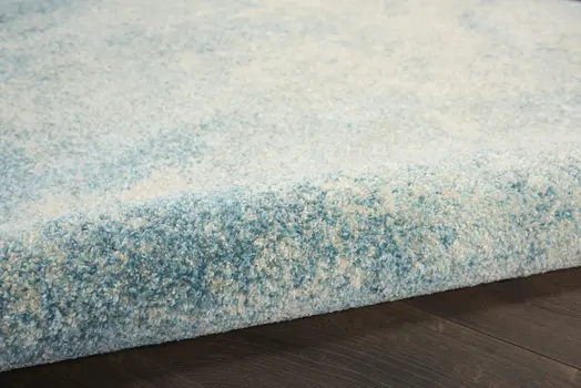 5' Blue And Ivory Abstract Round Rug