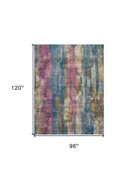 8' X 10' Gray And Ivory Abstract Distressed Area Rug