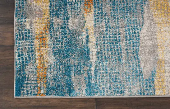 8' X 10' Gray And Ivory Abstract Distressed Area Rug